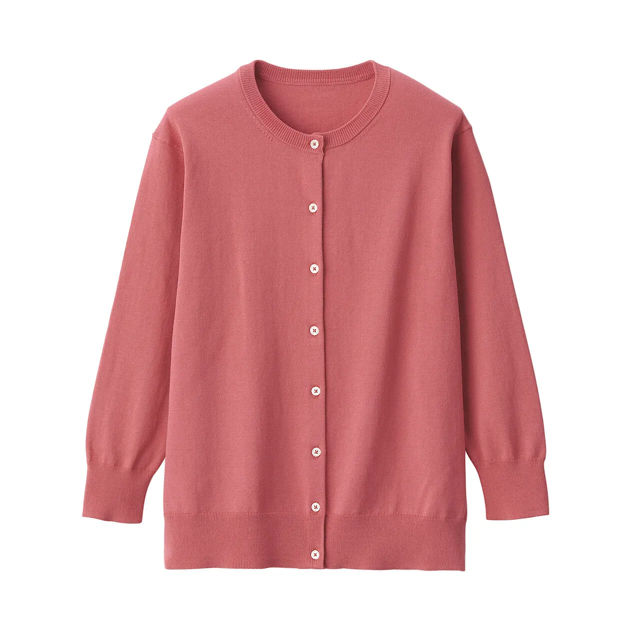 High Twisted Crewneck 3/4 Sleeve Cardigan