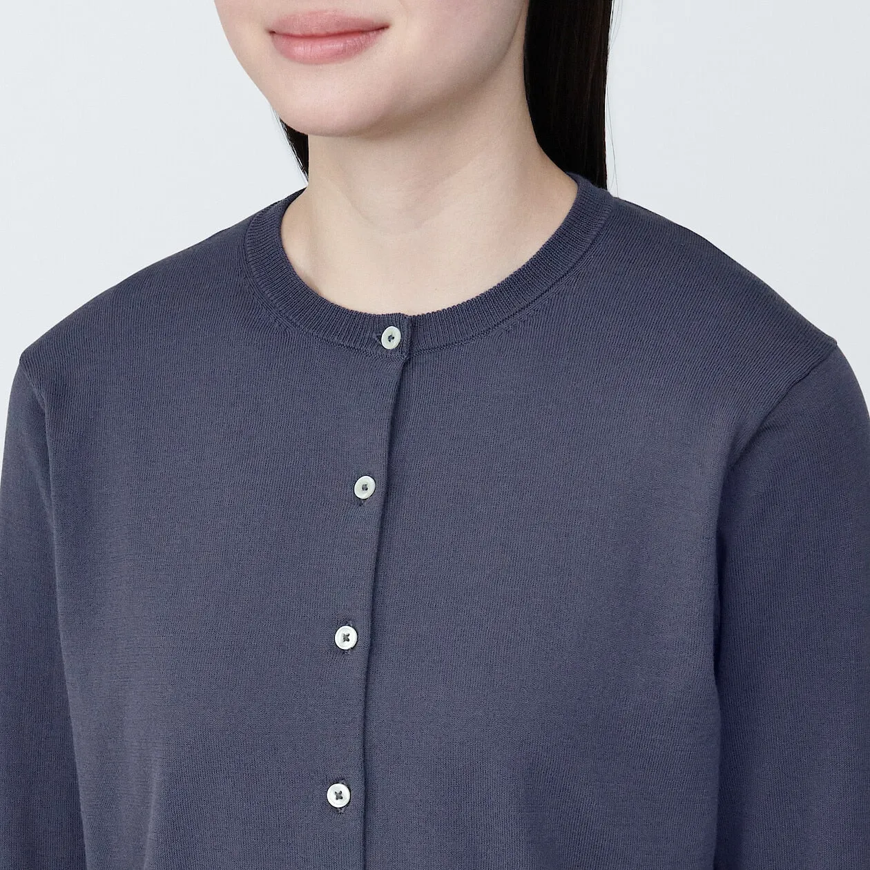 High Twisted Crewneck 3/4 Sleeve Cardigan