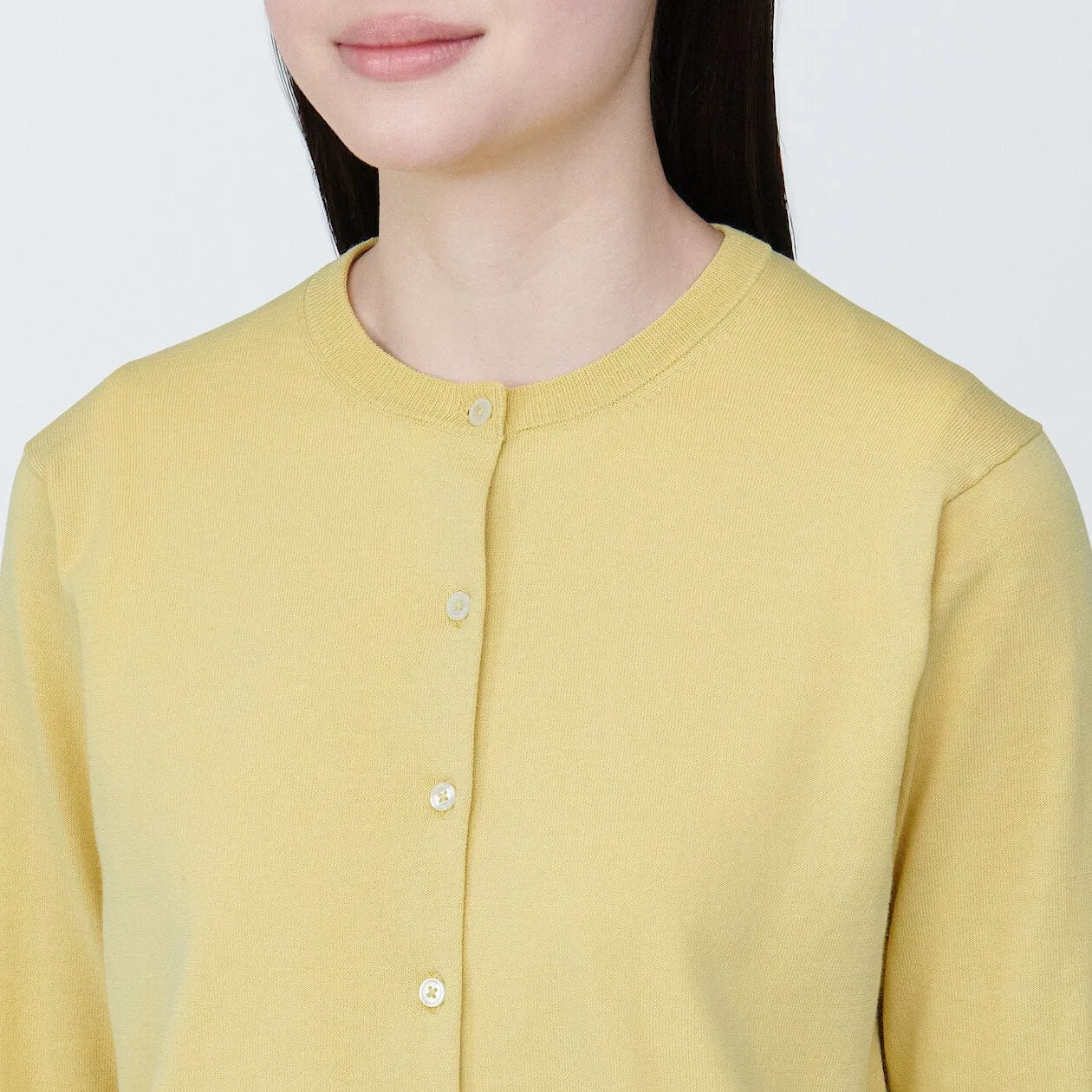 High Twisted Crewneck 3/4 Sleeve Cardigan