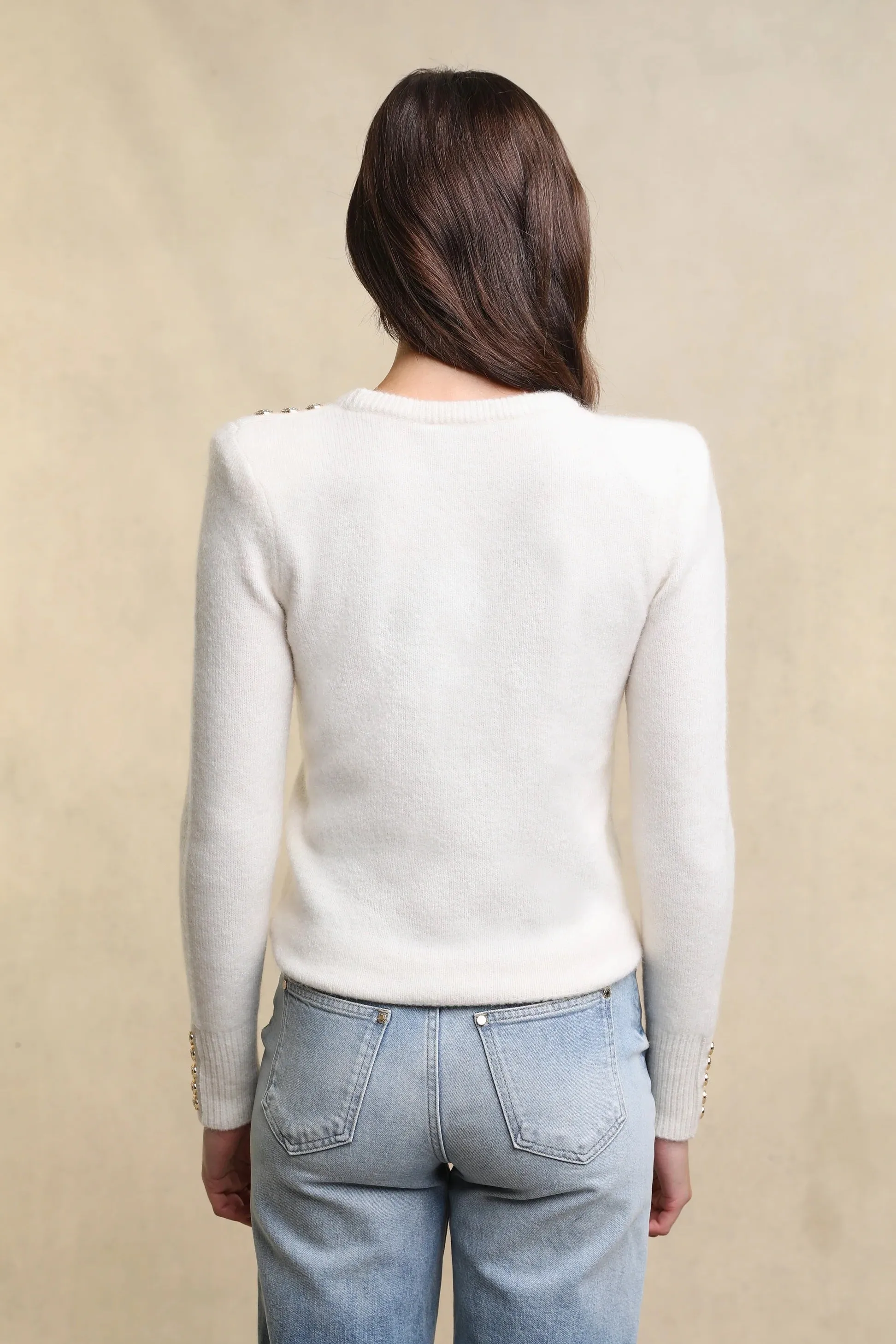 Holland Cooper Amy Crew Neck Knitwear in Natural