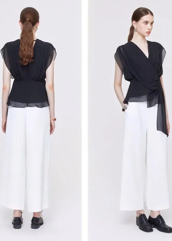 IRREGULAR STITCH SLEEVELESS SHIRT