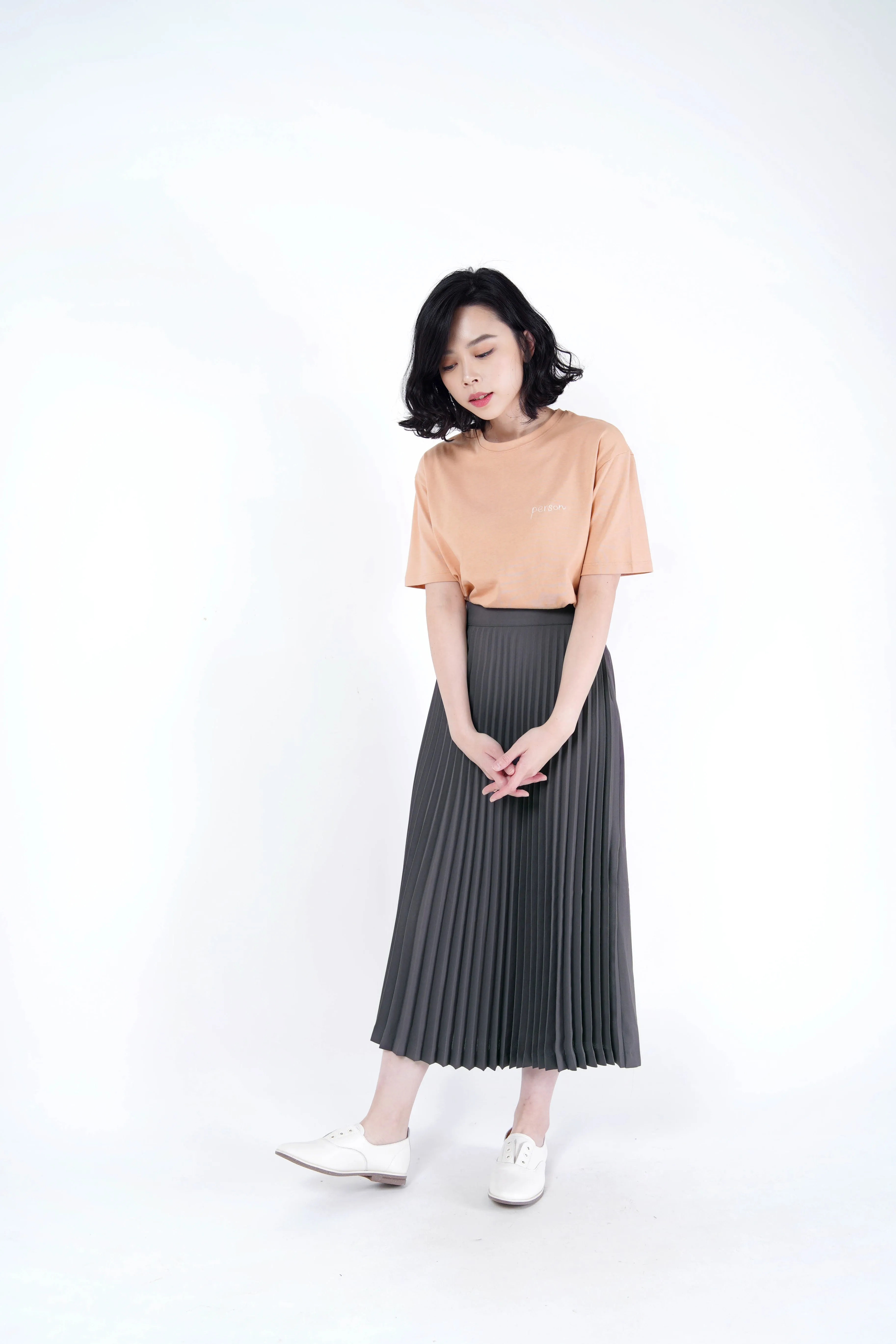 Ivory spring shirt satin blouse
