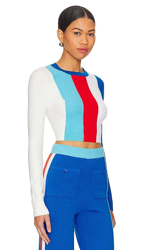 JoosTricot Long Sleeve Crop Top in Blue