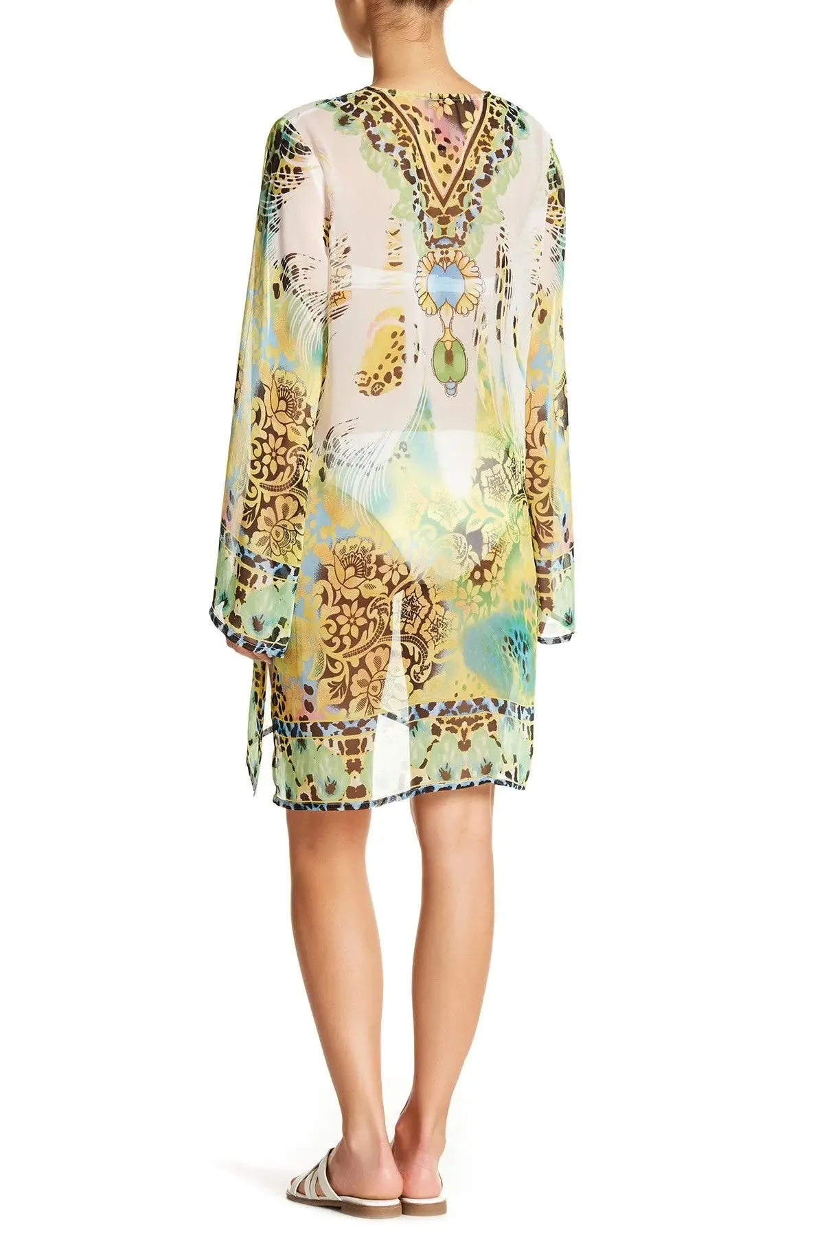 Jungle Print Tunic in flowy sheer fabric perfect for Tropical or Island Vacation | Tunics Wholeslae