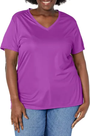 Just My Size Women's Cool Dri V-Neck