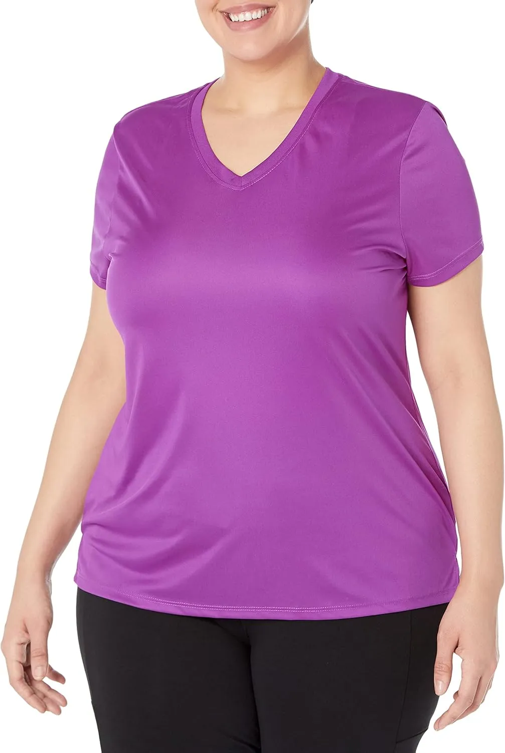 Just My Size Women's Cool Dri V-Neck