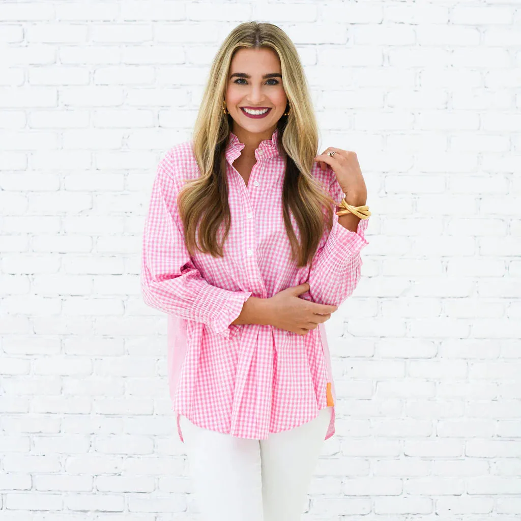 kimberly top opposite gingham pink