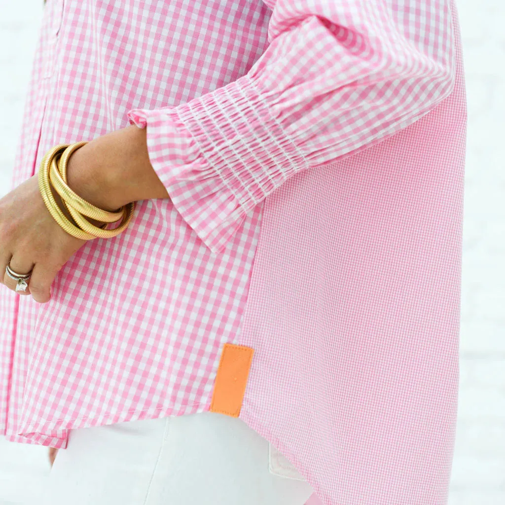 kimberly top opposite gingham pink