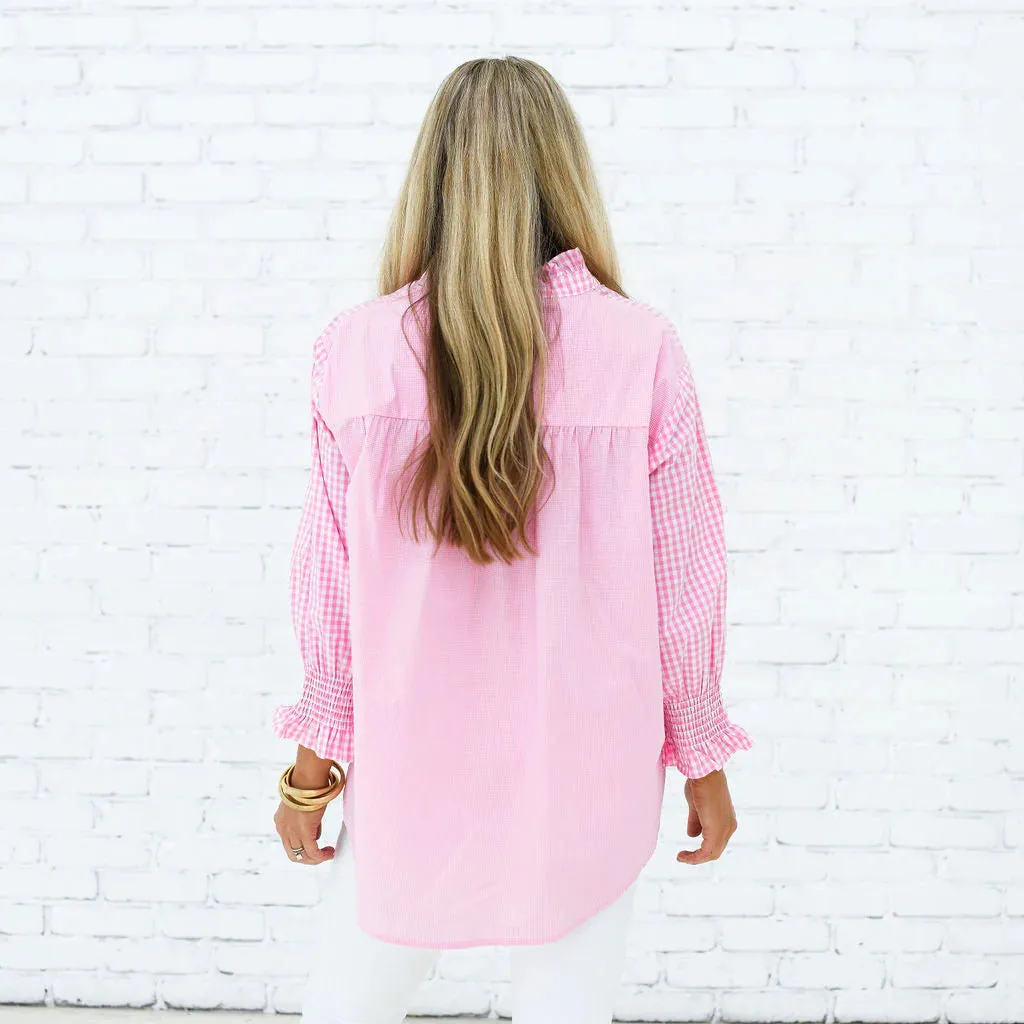 kimberly top opposite gingham pink