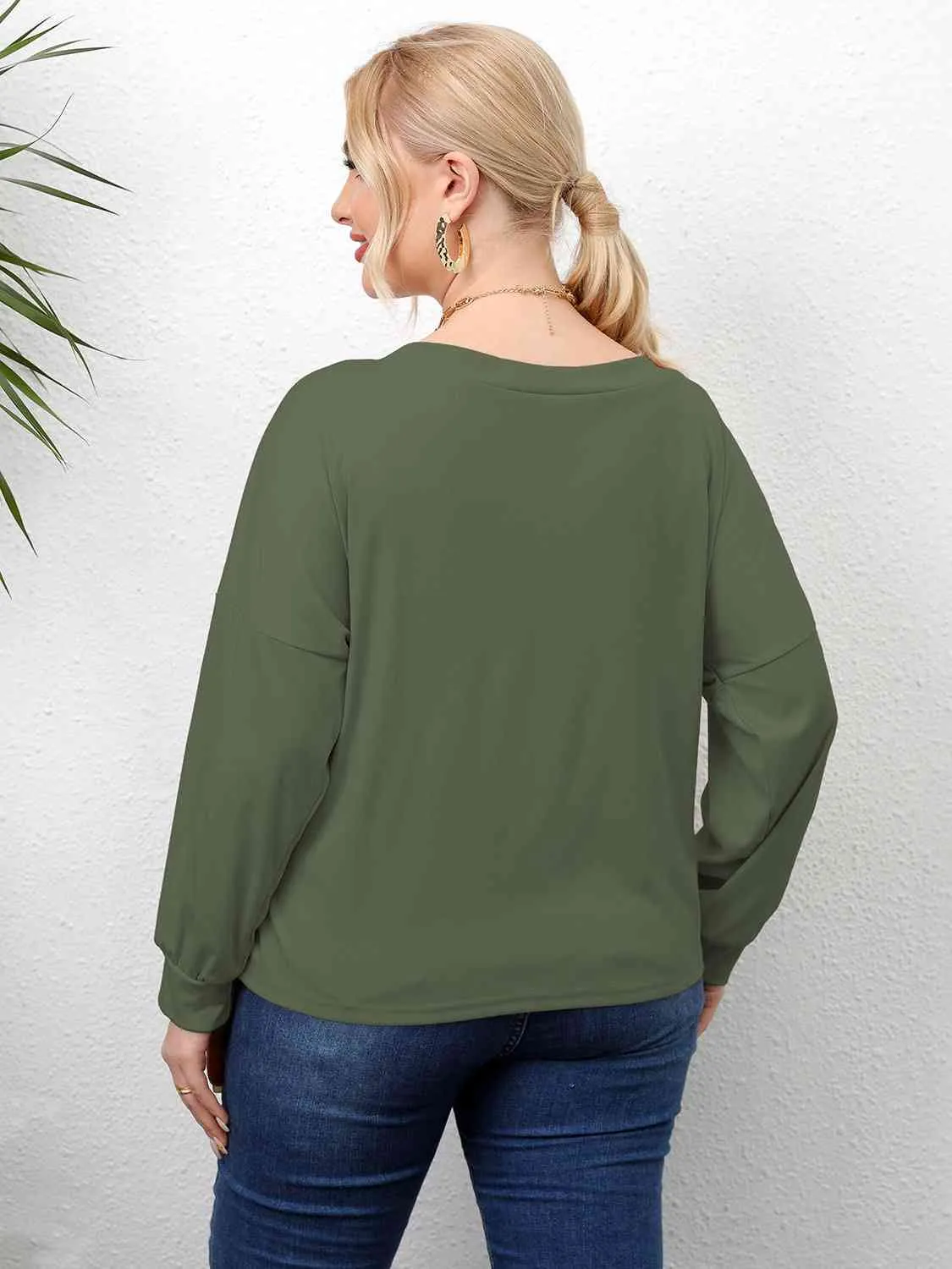 L.NY Plus Size Twisted Drop Shoulder T-Shirt