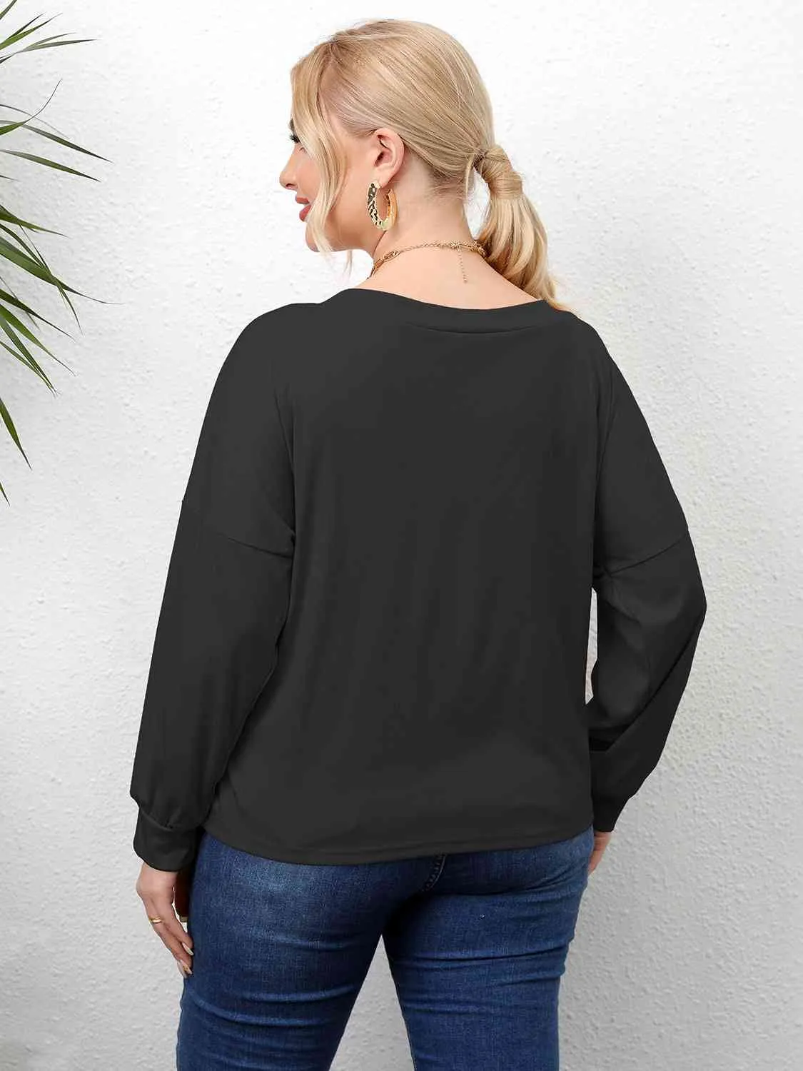 L.NY Plus Size Twisted Drop Shoulder T-Shirt