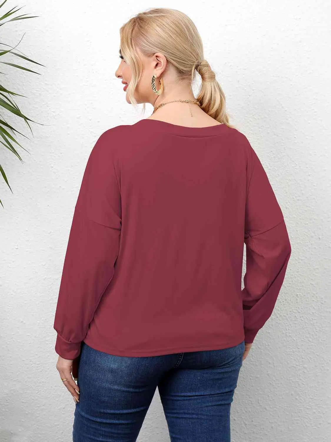 L.NY Plus Size Twisted Drop Shoulder T-Shirt