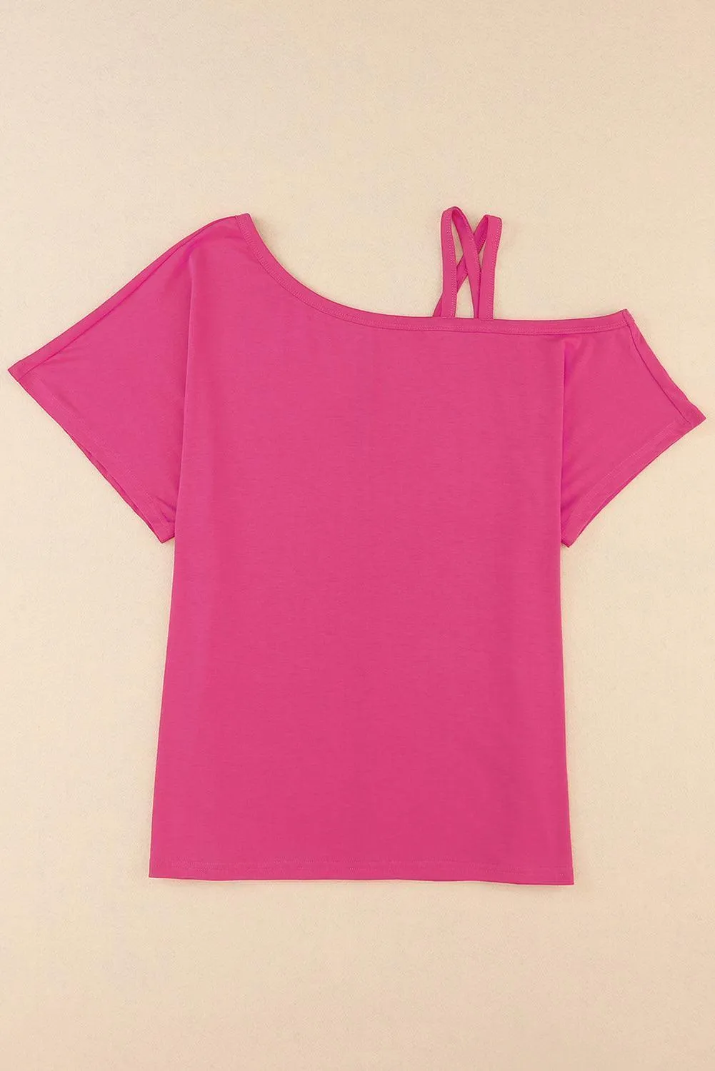 Lovely Crisscross Asymmetrical Neck Top