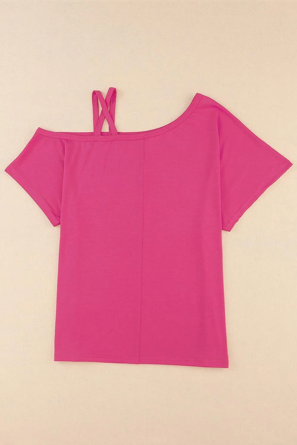 Lovely Crisscross Asymmetrical Neck Top