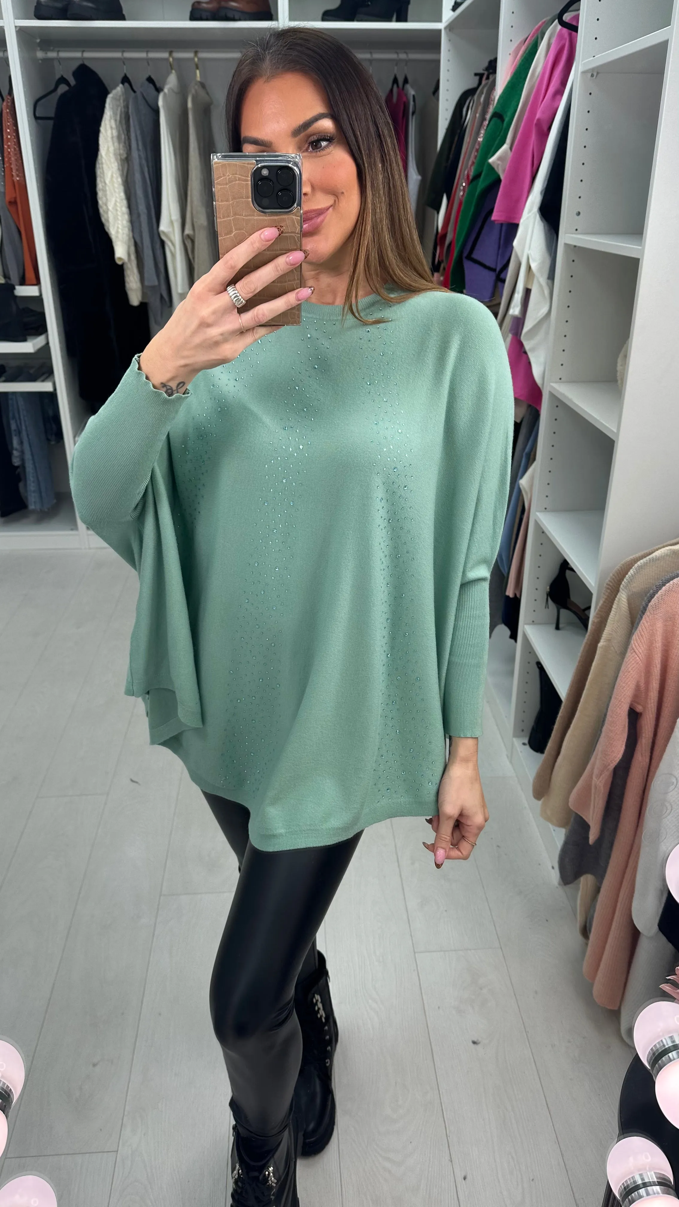 Maguel Diamante Detailed Super Soft Knitted Jumper