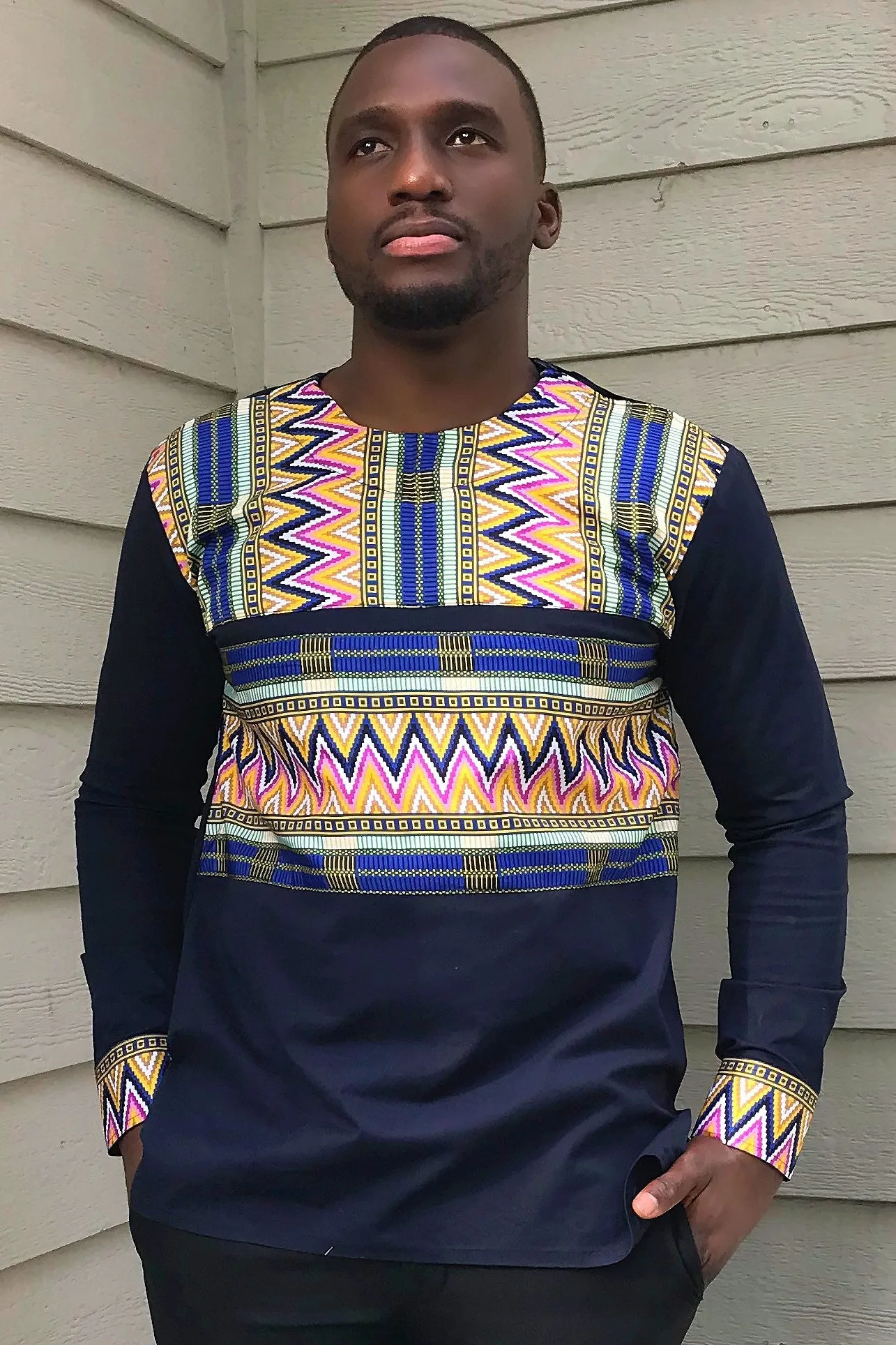 Makena Long Sleeves African Print Men Shirt
