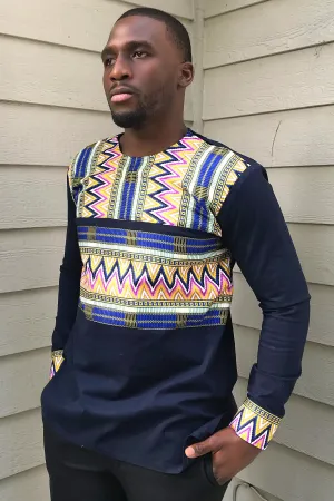 Makena Long Sleeves African Print Men Shirt