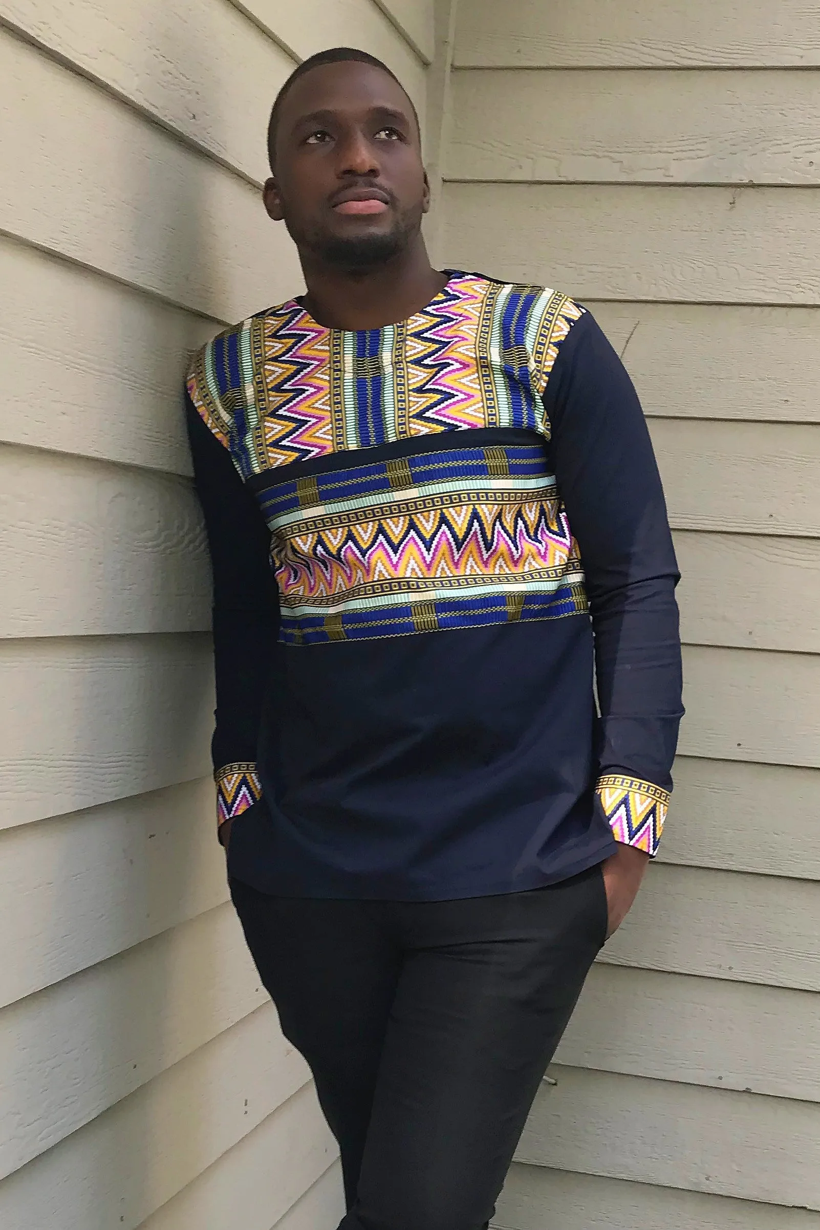 Makena Long Sleeves African Print Men Shirt