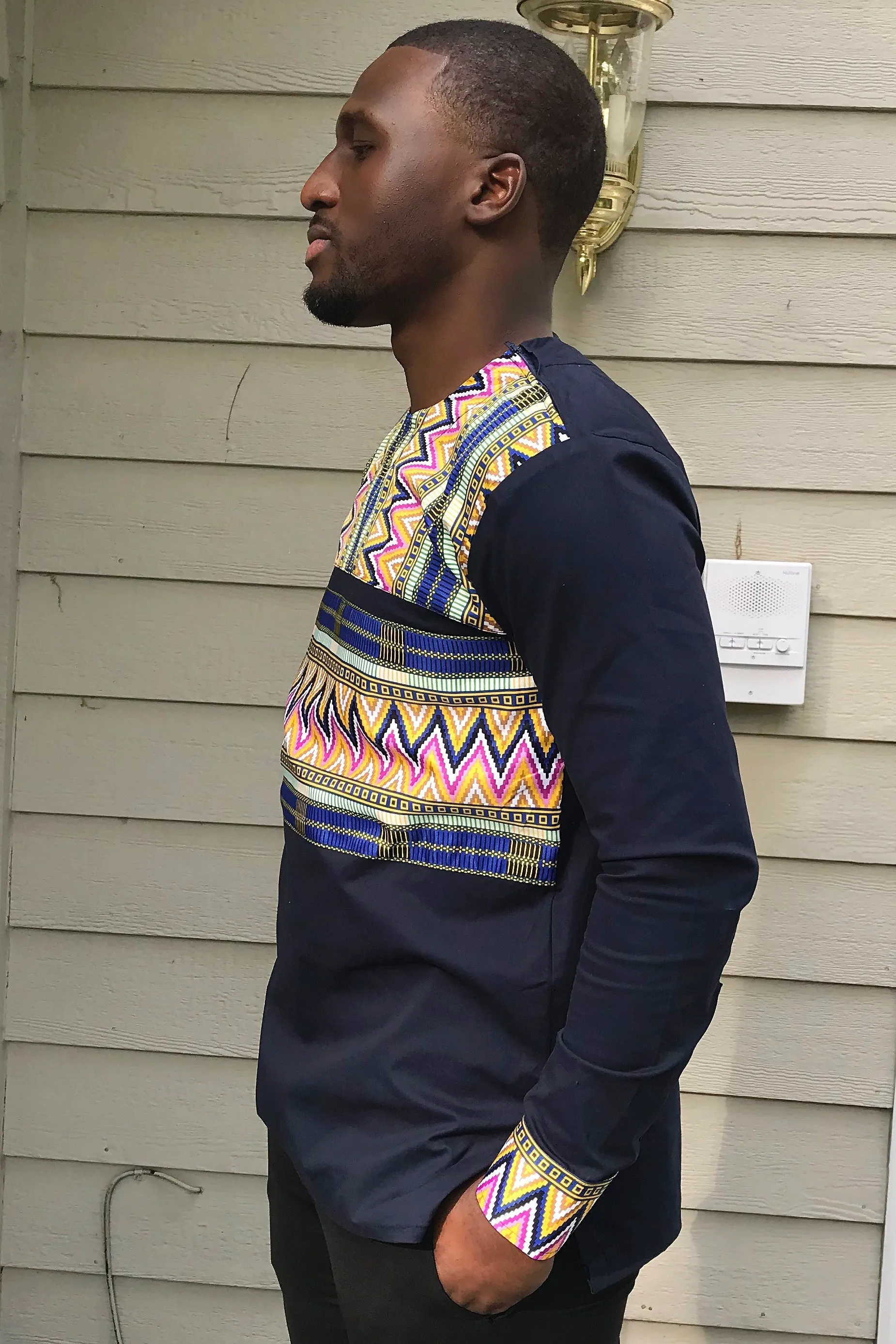 Makena Long Sleeves African Print Men Shirt