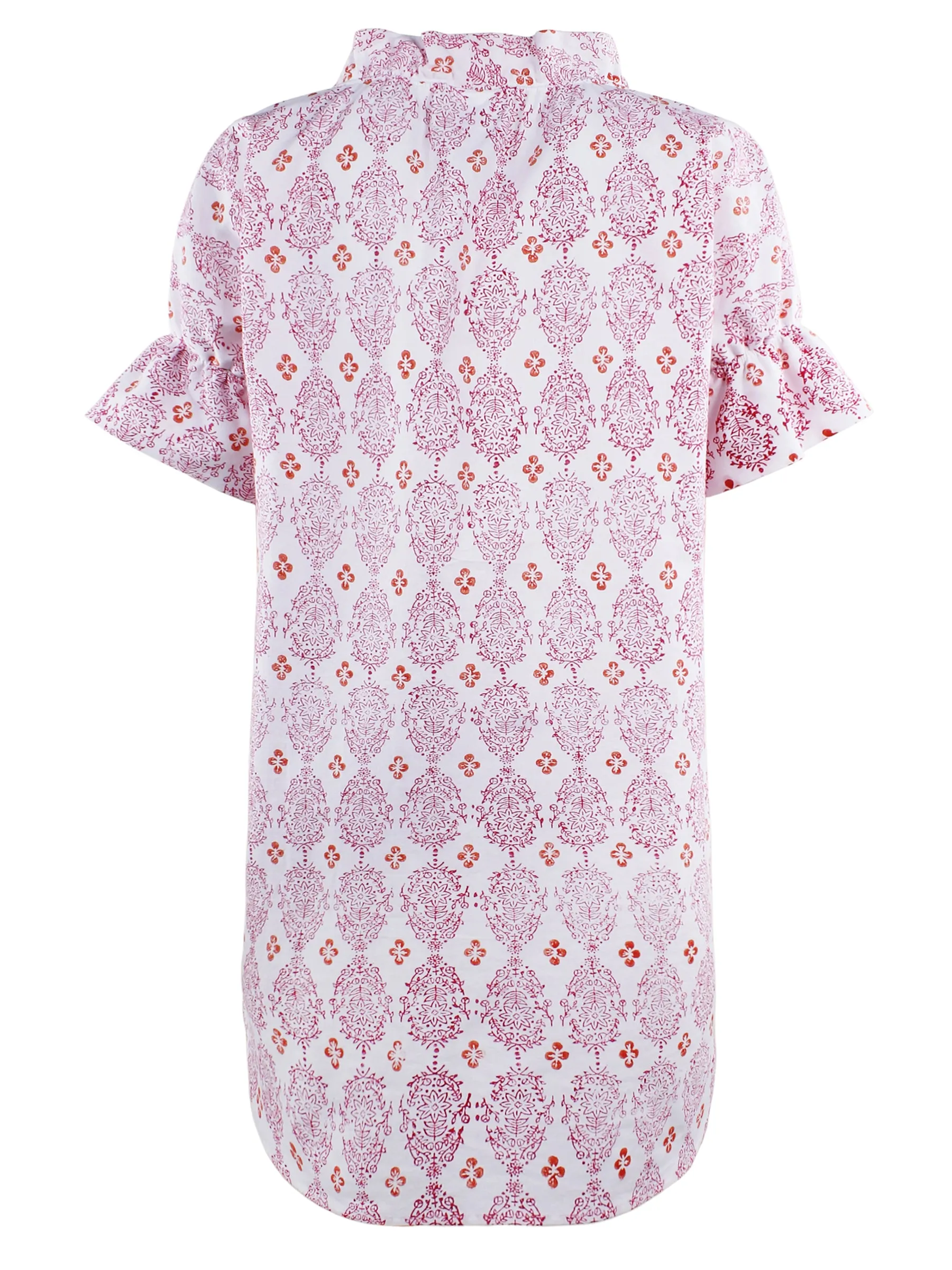 MENDED Crosby Shirt Dress Pink/Orange Vara Dogwood Print