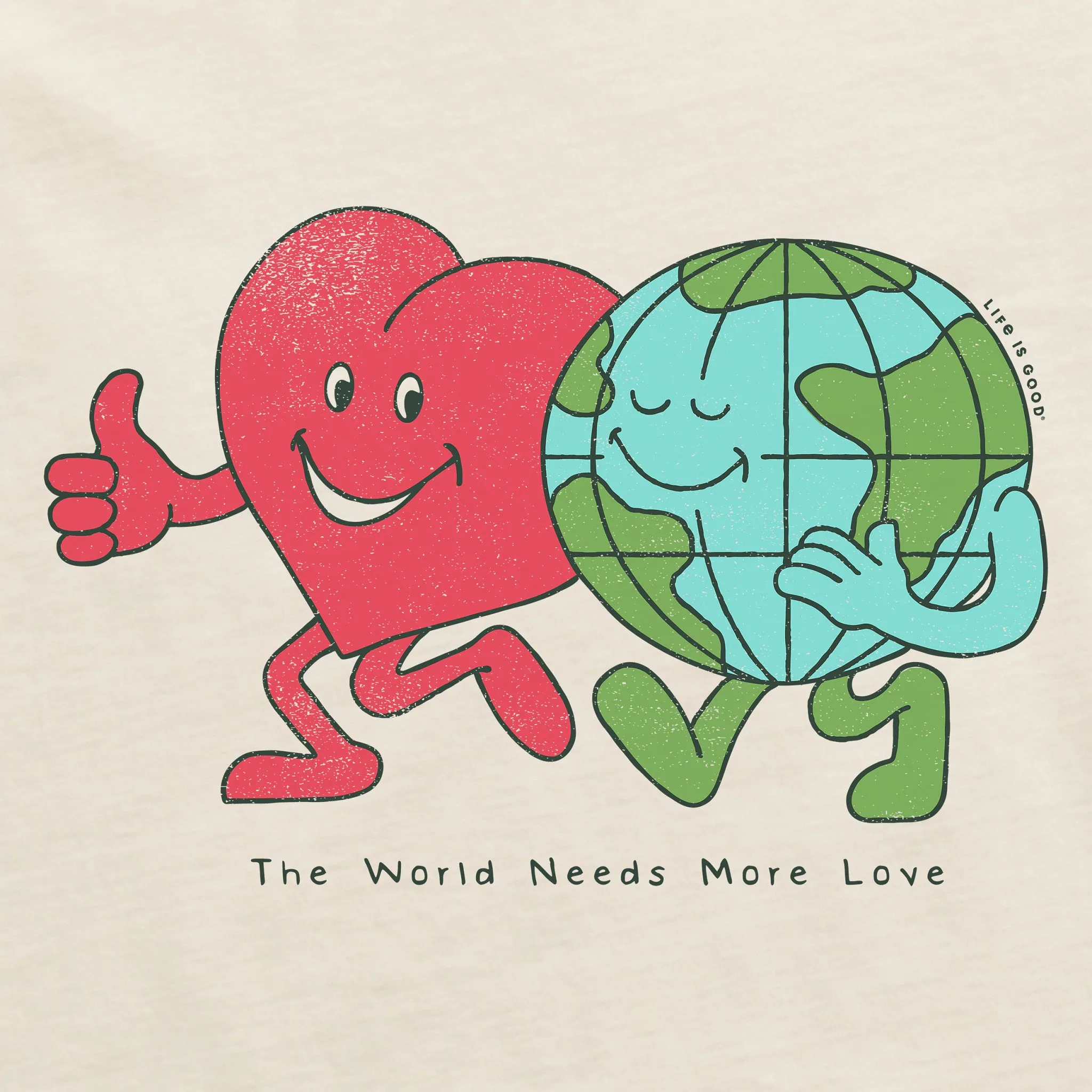 Men's Heart & World Needs More Love Short Sleeve Crusher Tee
