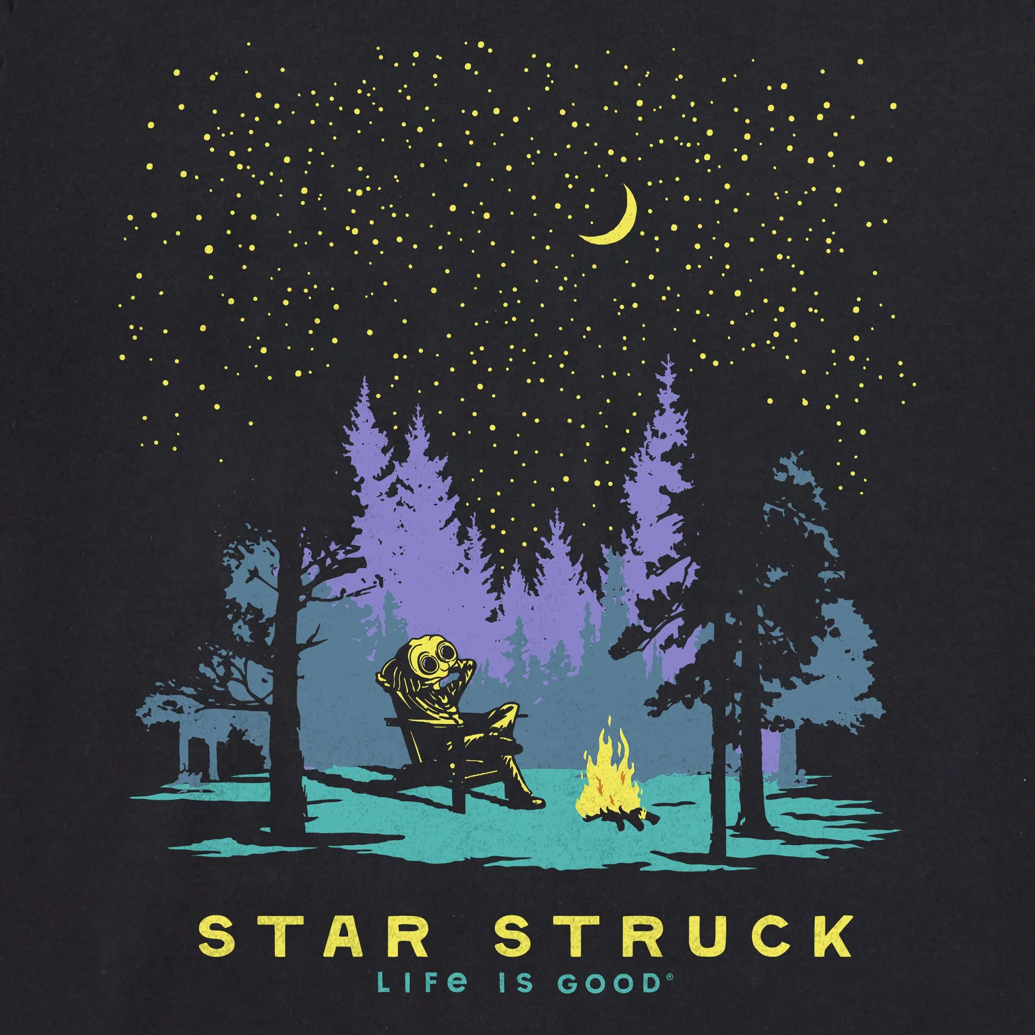 Men's Star Struck Alien Long Sleeve Crusher Tee