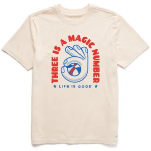 Men's Three is a Magic Number Short Sleeve Crusher Tee