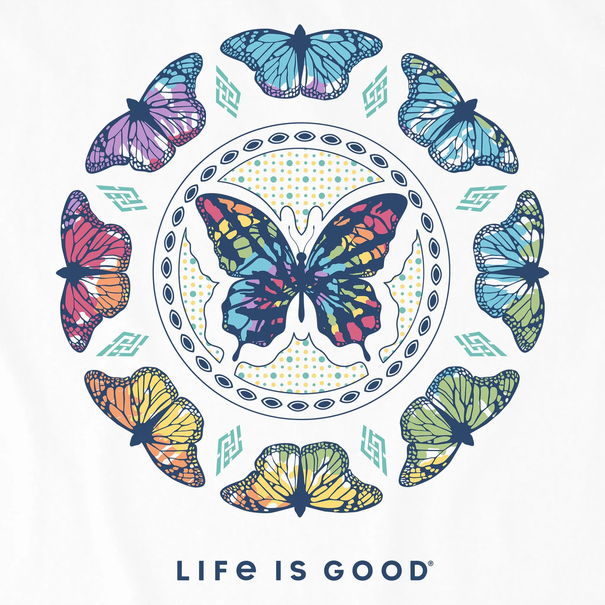 Men's Tie Dye Butterfly Mandala Short Sleeve Tee