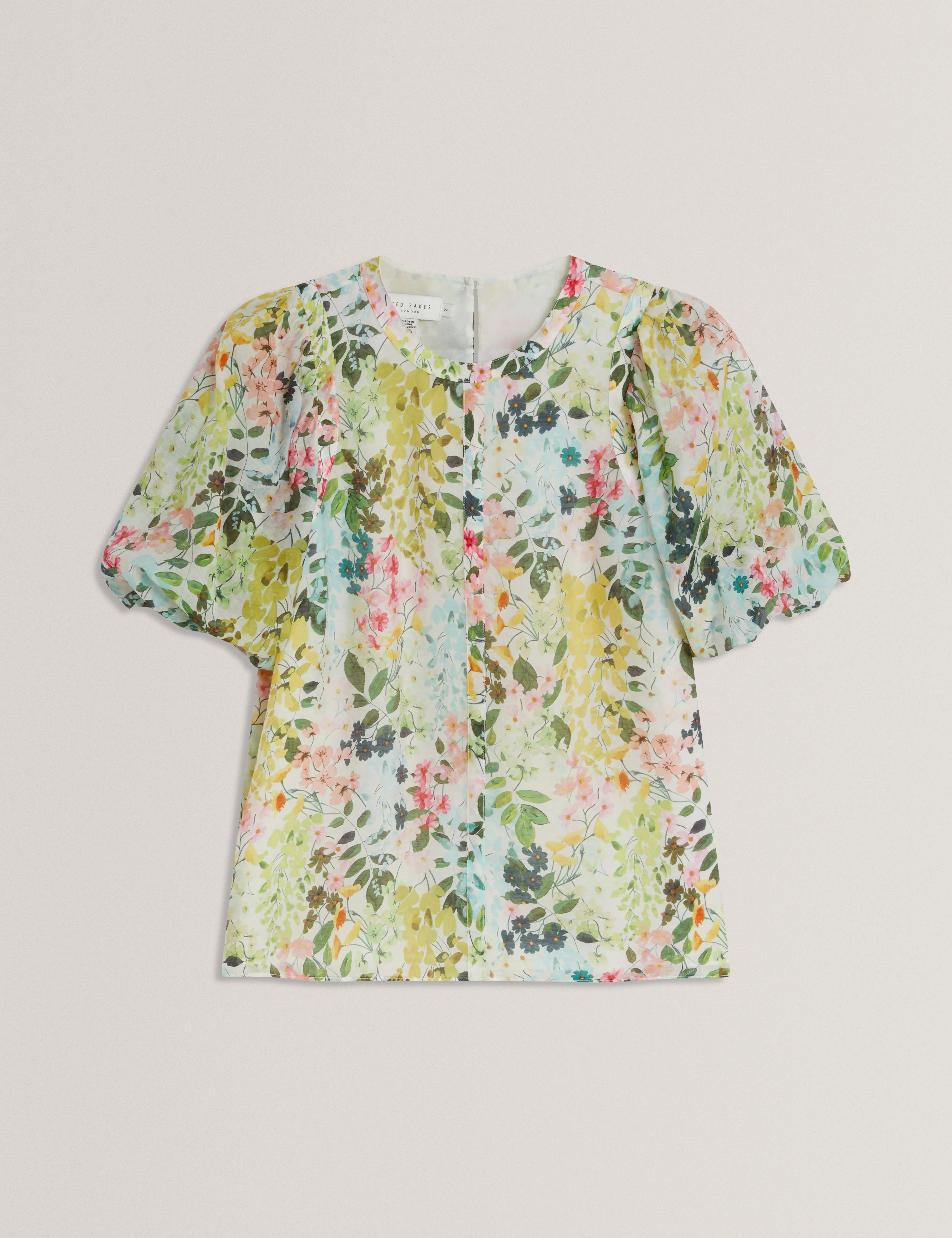 Micha Puff Sleeve Binding Detail Blouse Ivory
