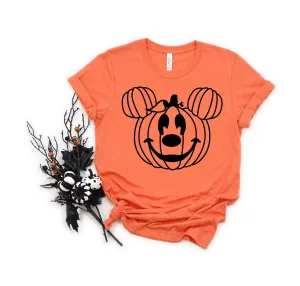 Mickey Pumpkin - Happy Halloween Adult T Shirt -Disney Classic Pumpkin