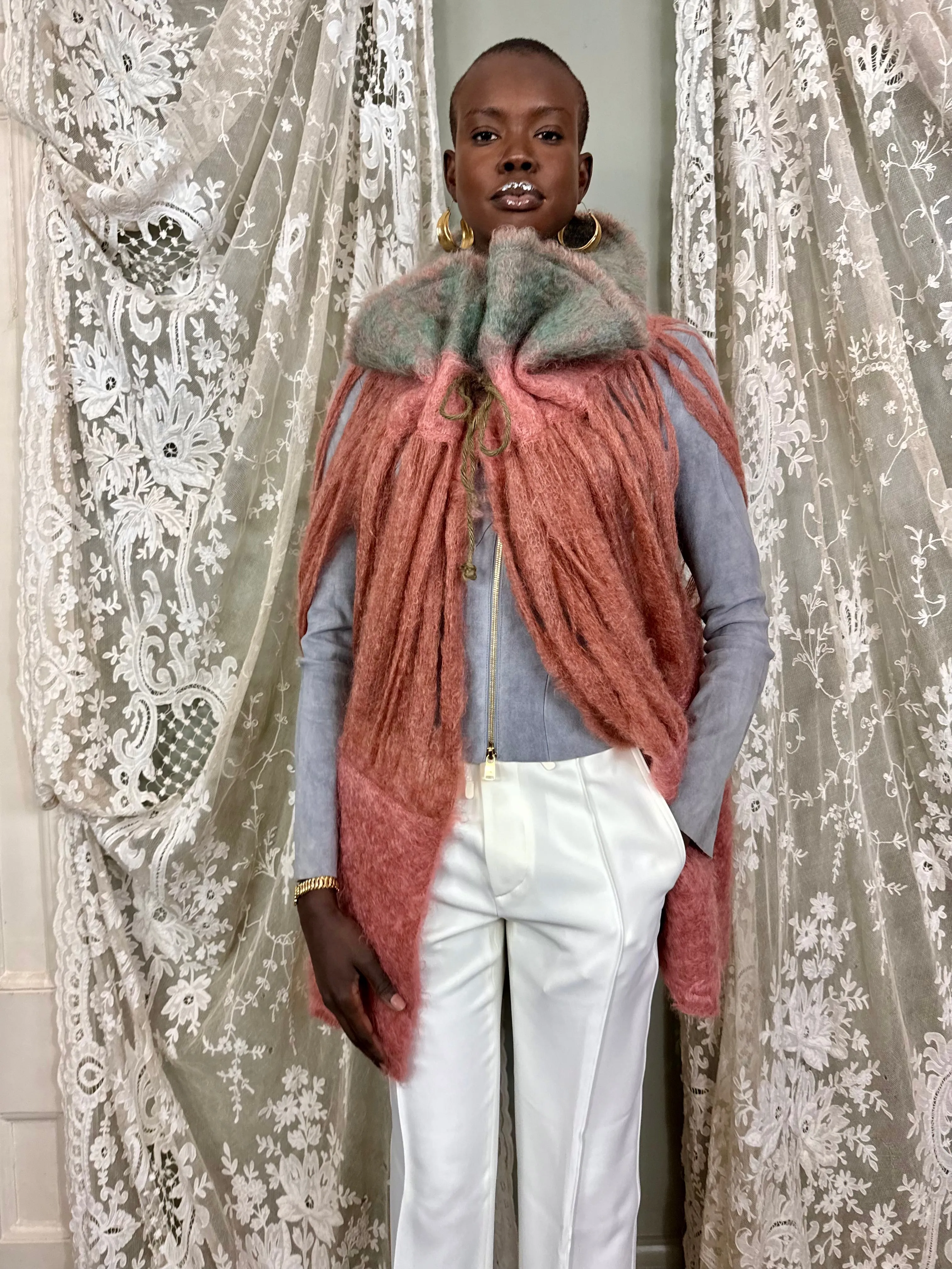 Mila, 80s mohair caped jacket