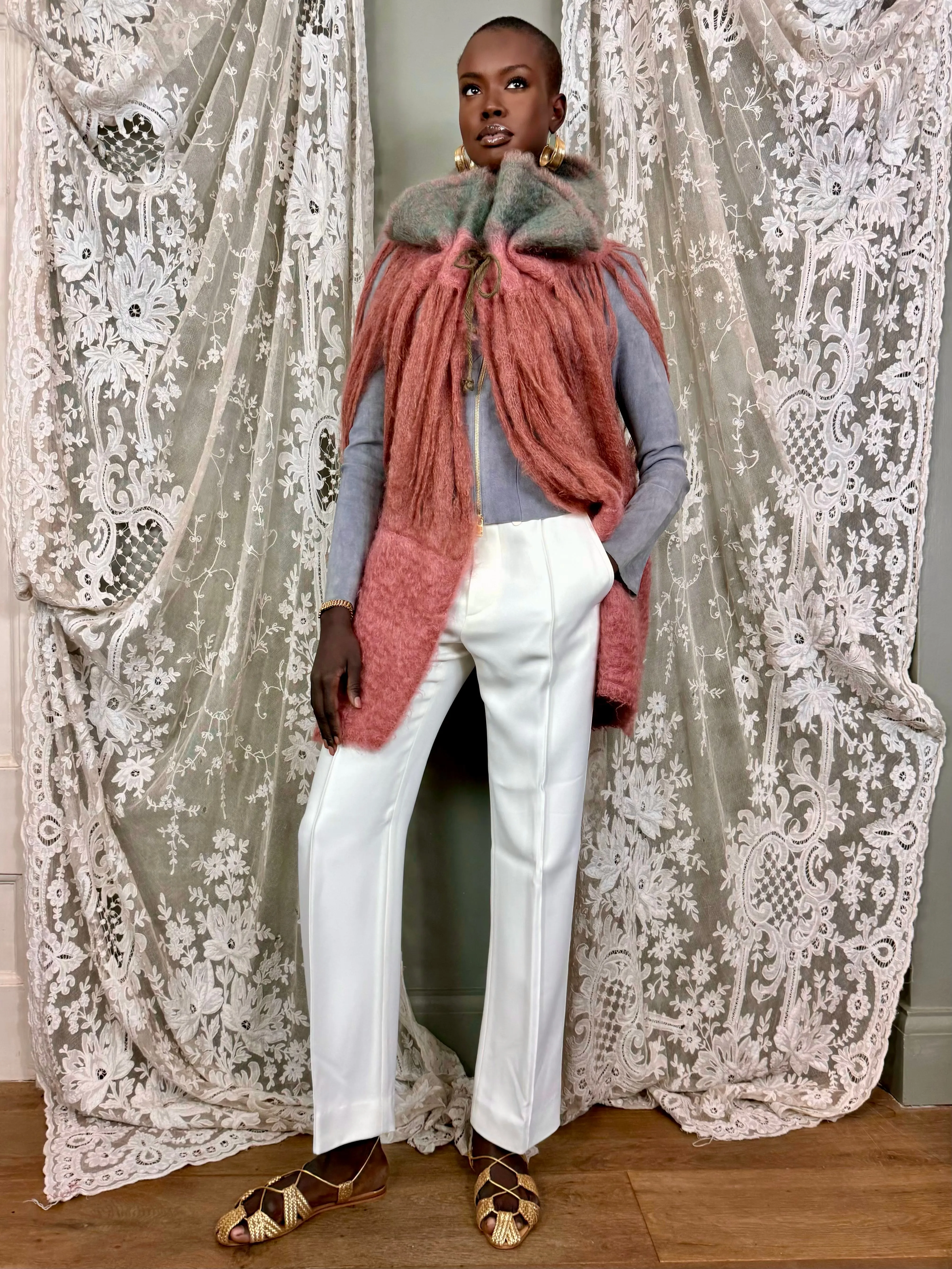 Mila, 80s mohair caped jacket