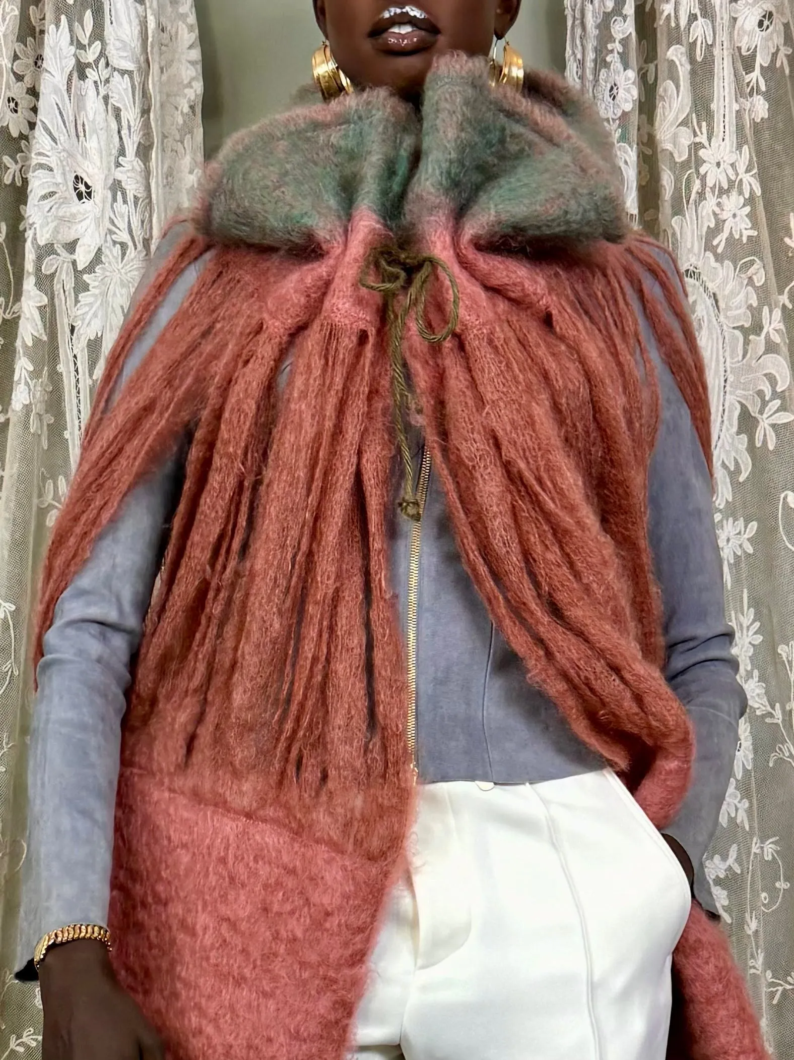 Mila, 80s mohair caped jacket