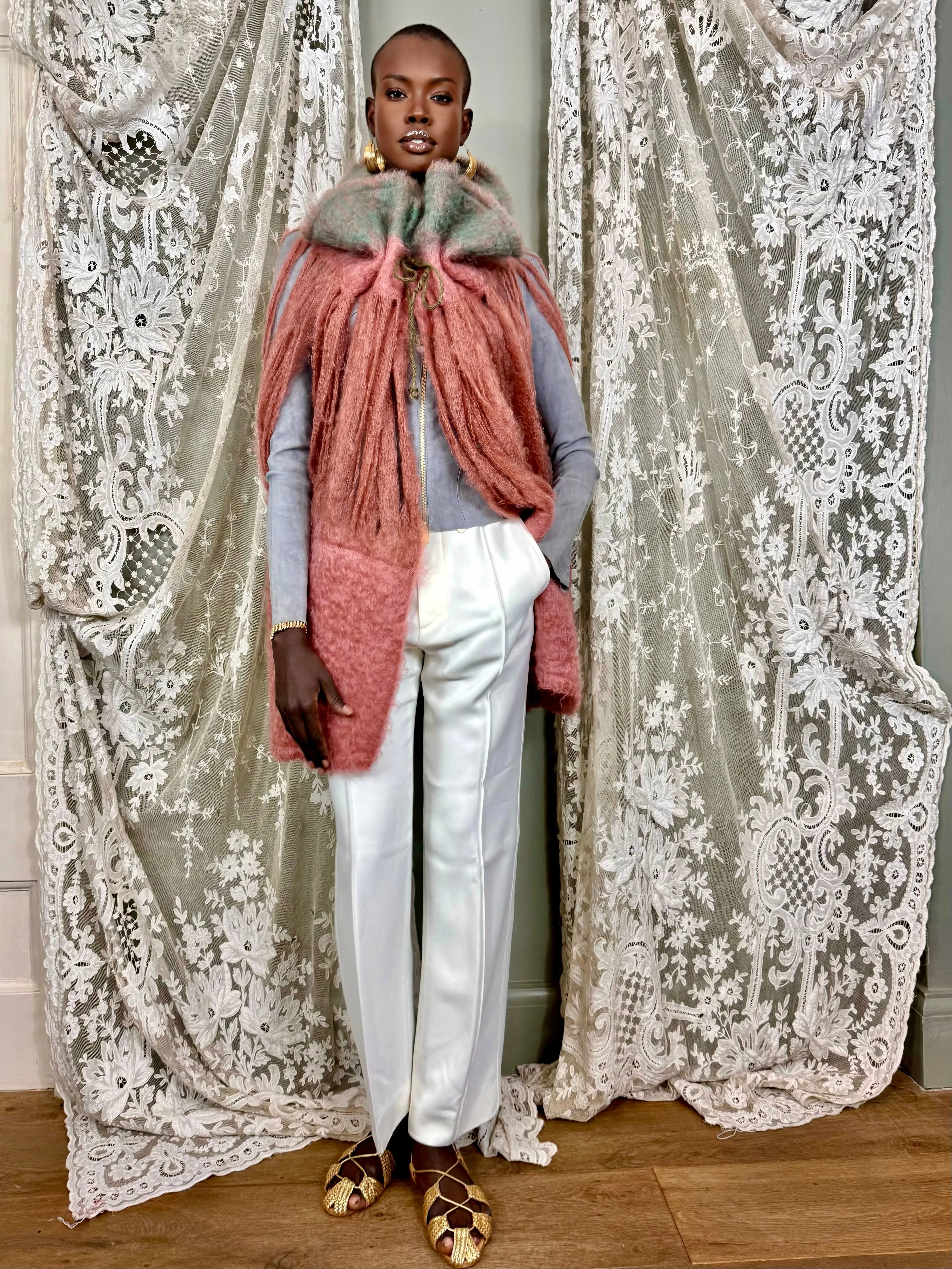 Mila, 80s mohair caped jacket