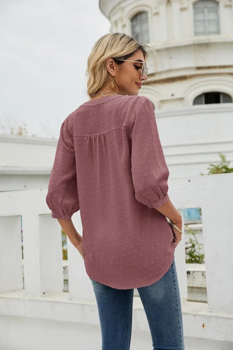 Mindset Is Everything Three Quarter Sleeve Blouse