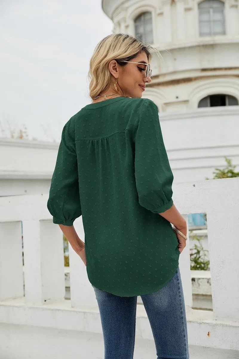 Mindset Is Everything Three Quarter Sleeve Blouse