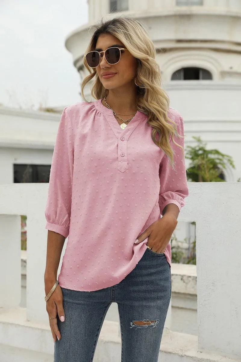 Mindset Is Everything Three Quarter Sleeve Blouse