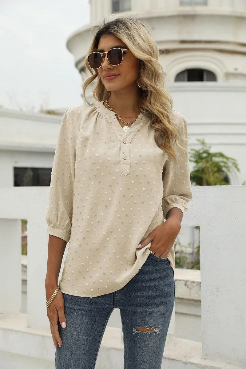 Mindset Is Everything Three Quarter Sleeve Blouse