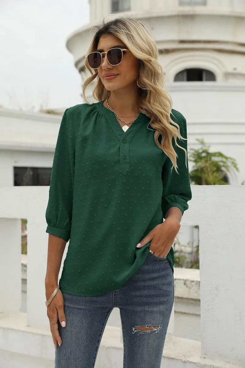 Mindset Is Everything Three Quarter Sleeve Blouse
