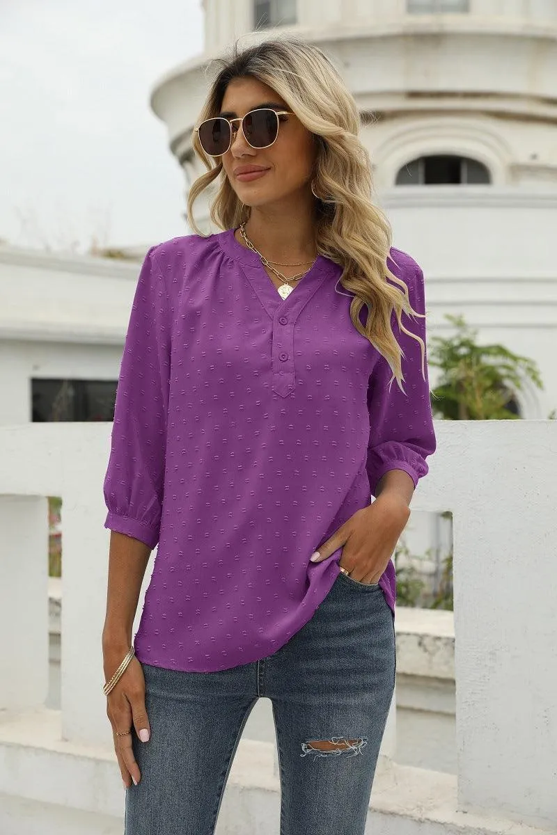 Mindset Is Everything Three Quarter Sleeve Blouse