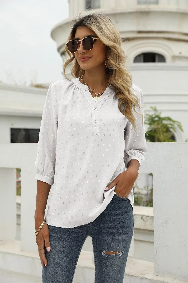Mindset Is Everything Three Quarter Sleeve Blouse