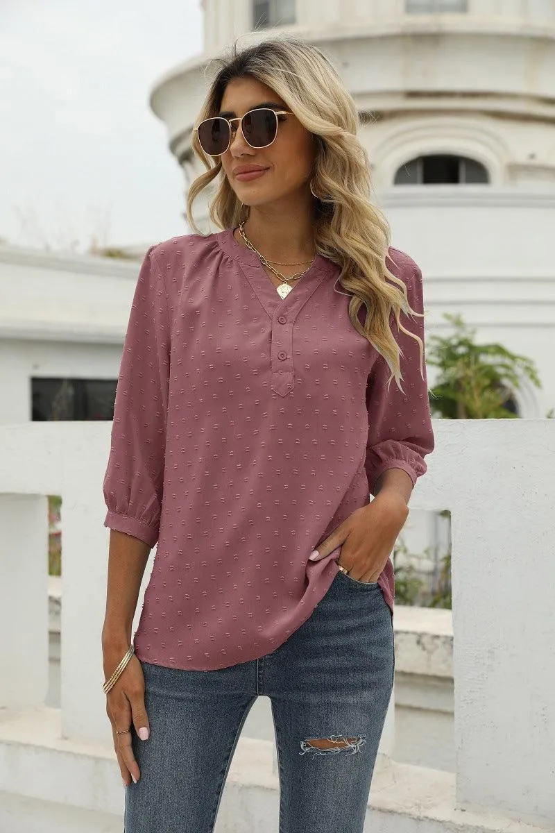 Mindset Is Everything Three Quarter Sleeve Blouse