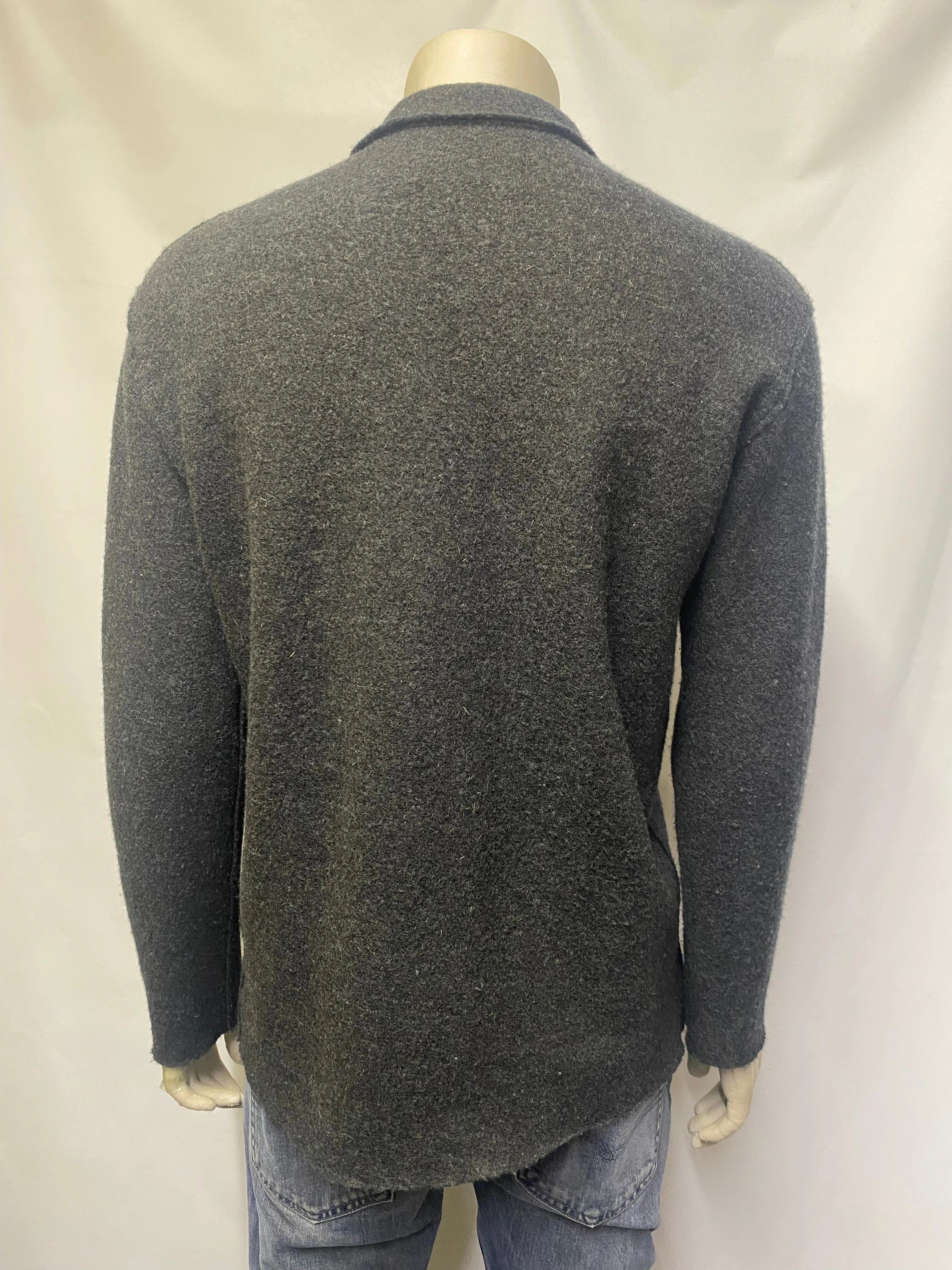 NN07 No Nationality Grey Boiled Wool Jonas Overshirt Medium