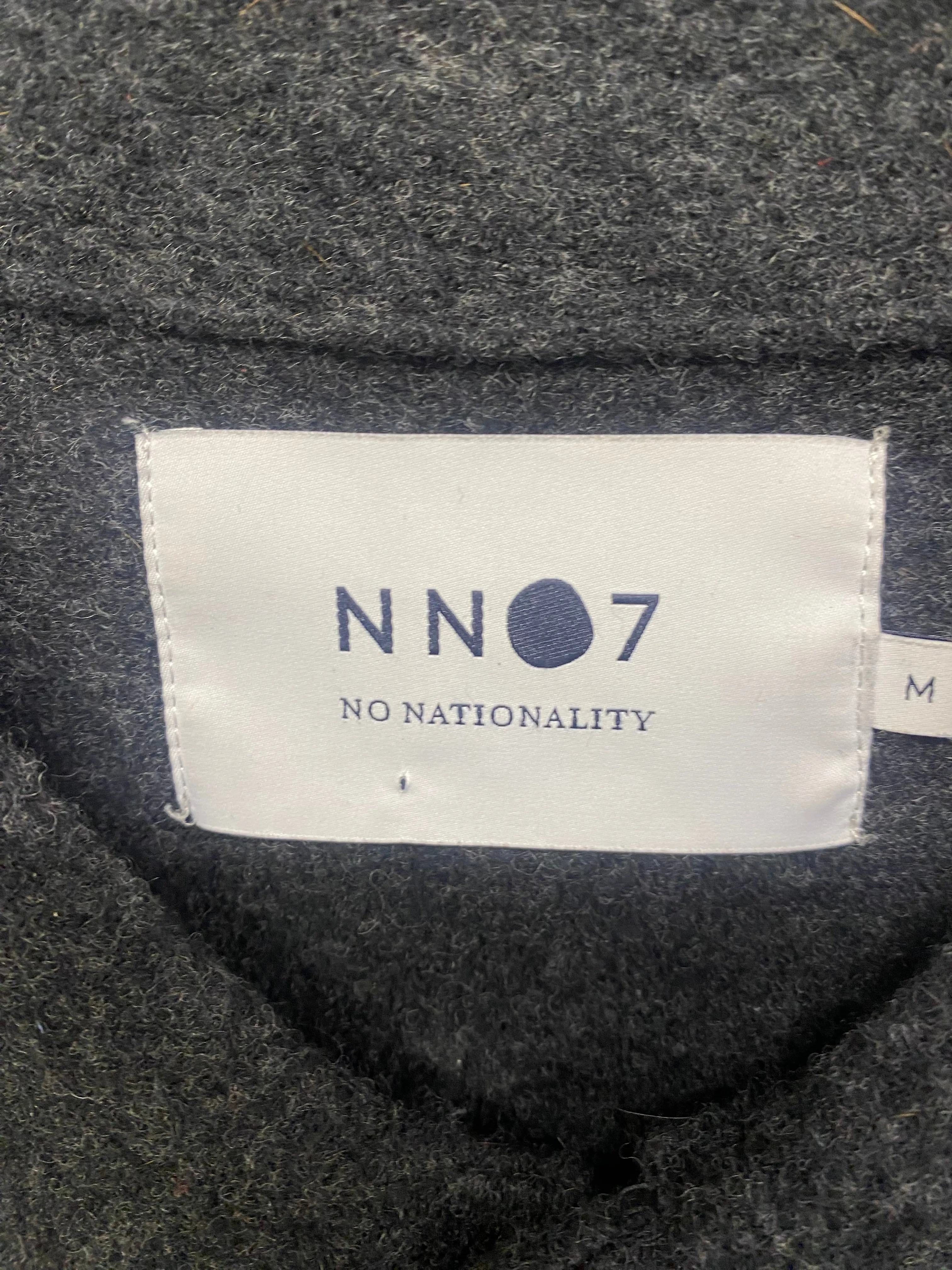 NN07 No Nationality Grey Boiled Wool Jonas Overshirt Medium