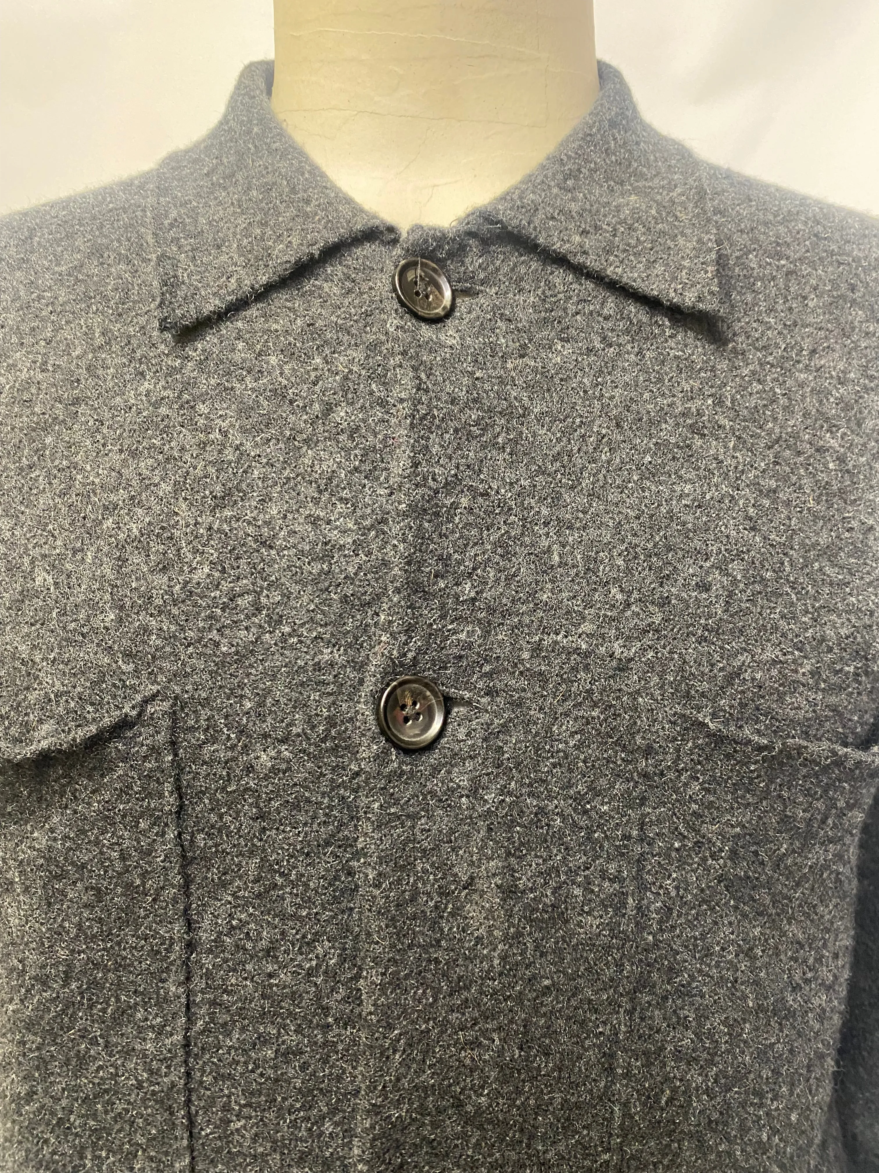 NN07 No Nationality Grey Boiled Wool Jonas Overshirt Medium