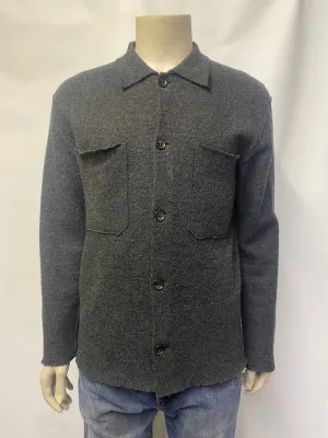 NN07 No Nationality Grey Boiled Wool Jonas Overshirt Medium