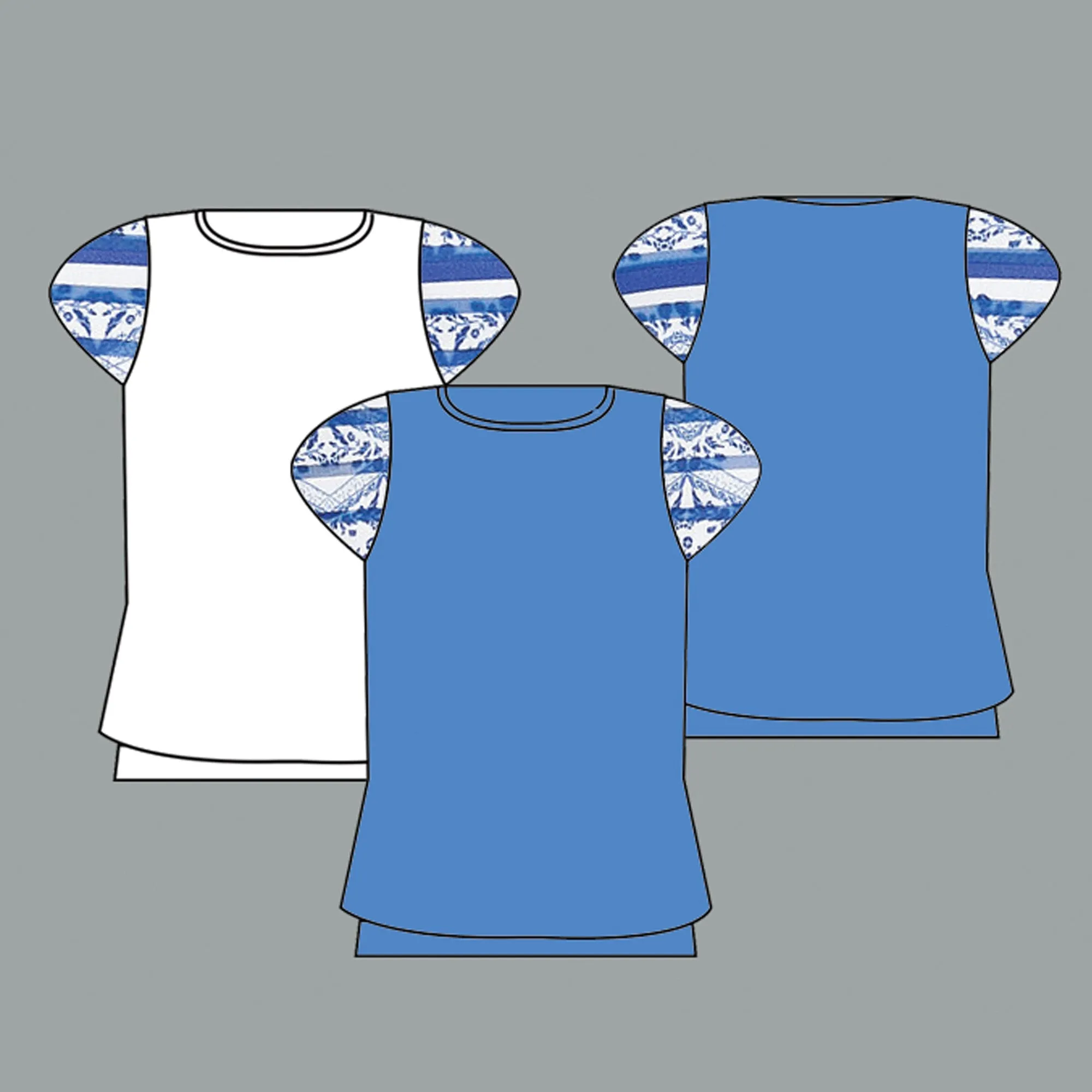 Nordica Cap-Sleeve (banded-hem-blue)