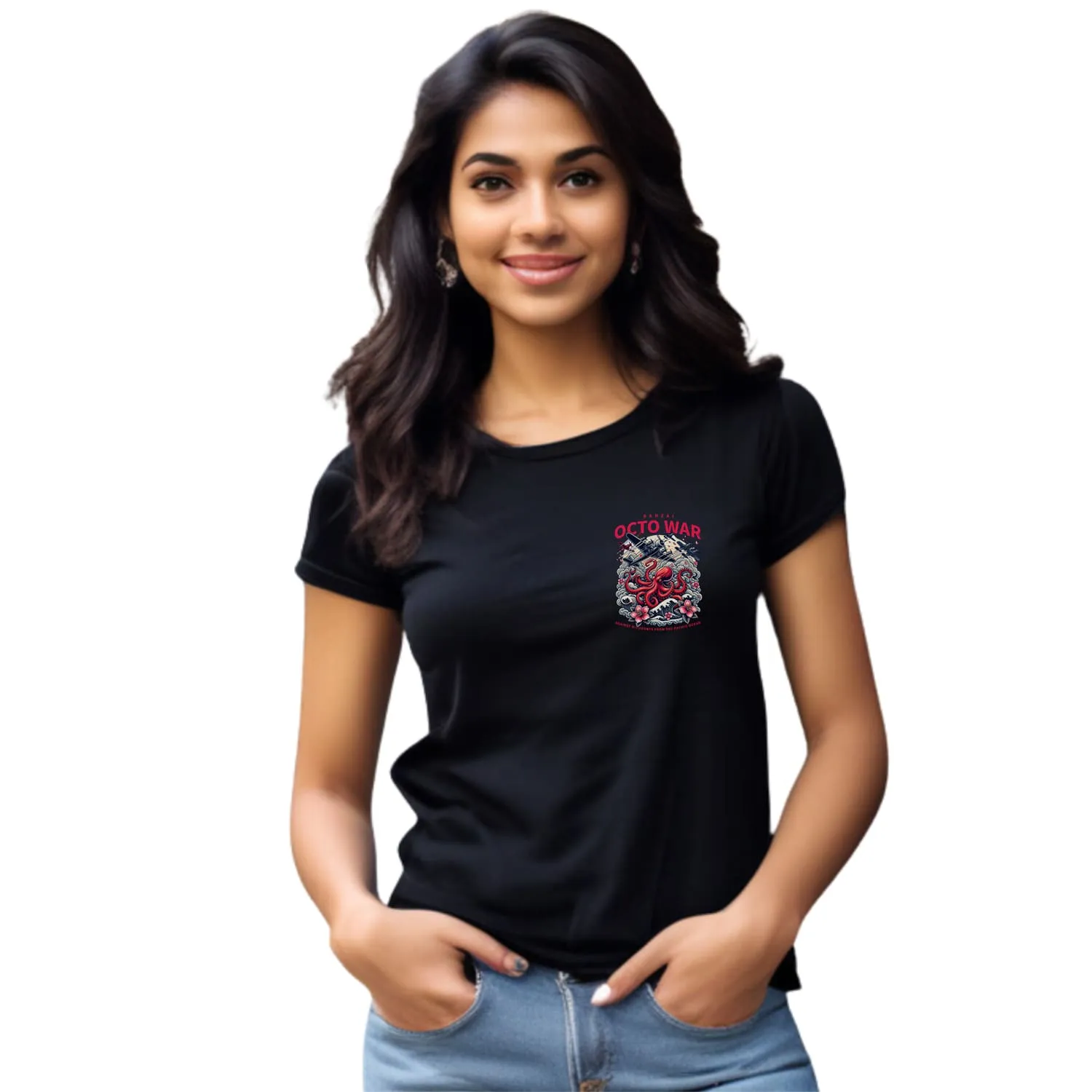Octo war Womens cotton printed T-shirt