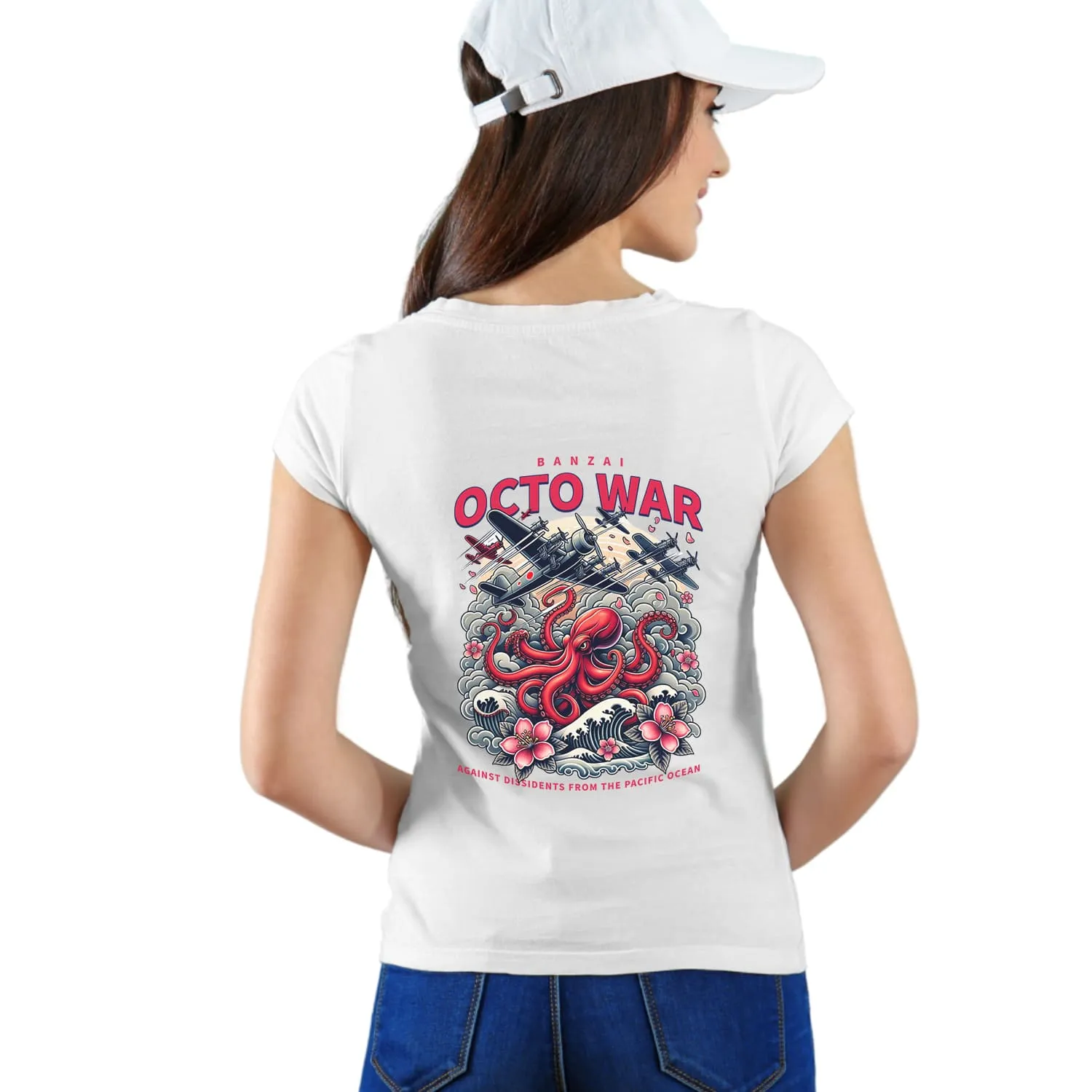 Octo war Womens cotton printed T-shirt