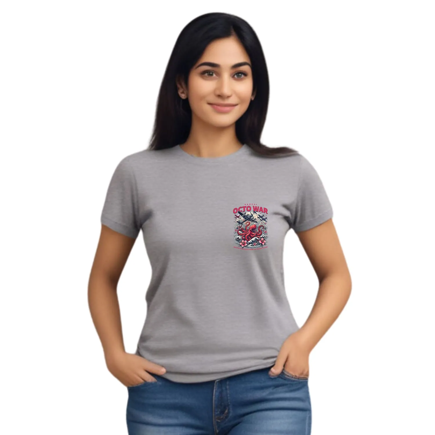 Octo war Womens cotton printed T-shirt
